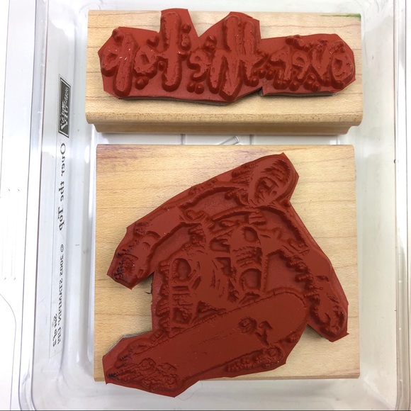 Stampin’ Up Over the Top Skateboarding Wood Stamp Set - Picture 3 of 4